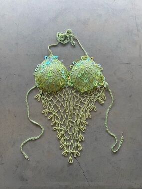 y2k beaded crochet top